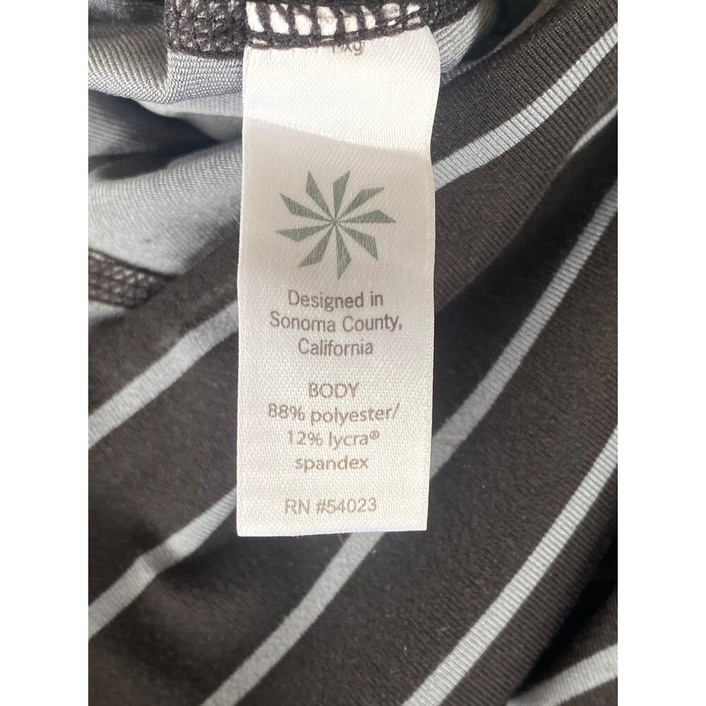 Athleta Leggings S Chaturanga Stripe Tight Black Gray Full Ankle 27" Yoga - Picture 7 of 10